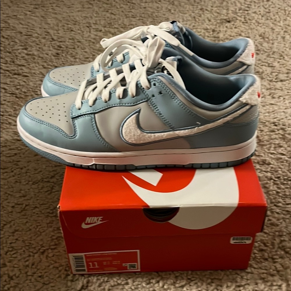 Nike Dunk Low Sneakers in Blue and White Unreleased